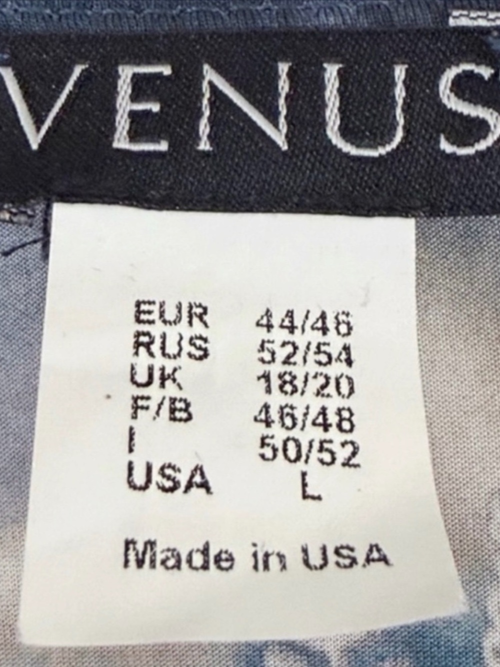 VENUS Embellished Mixed Print Blue and Cream Beaded V-Neck Blouse Size L - Picture 11 of 12